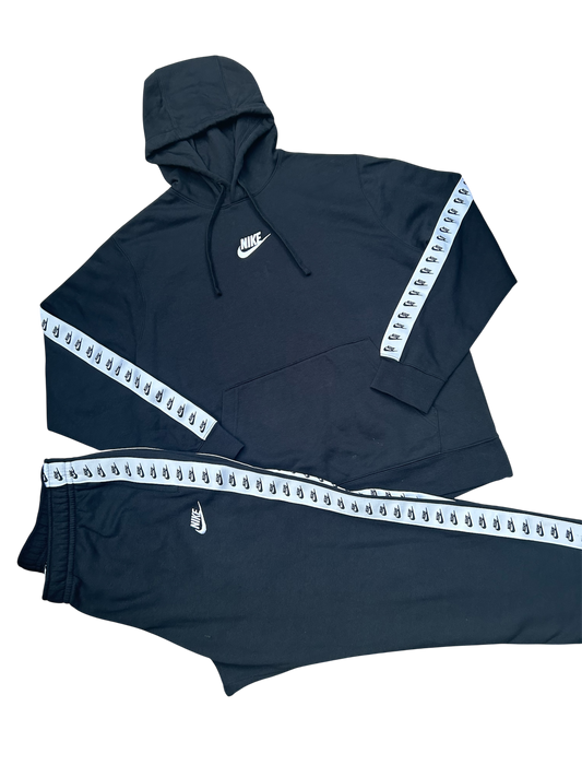 Nike Black Logo Tape Tracksuit – Men’s Large