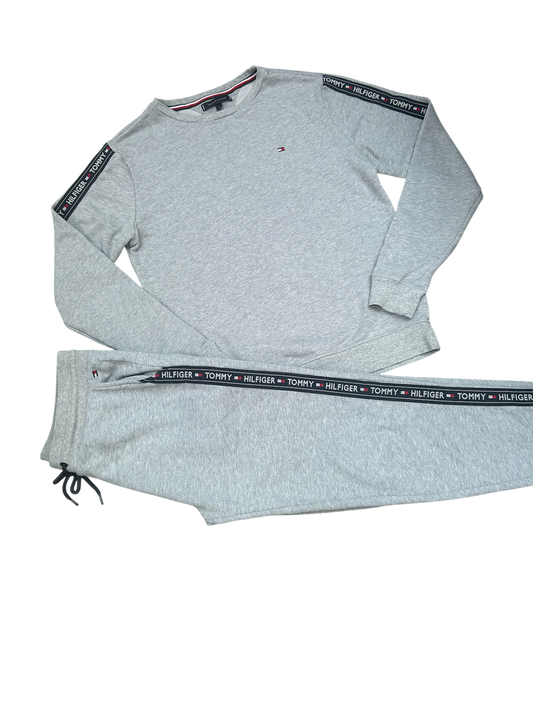 Tommy Hilfiger Grey Logo Tape Tracksuit – Men’s Medium