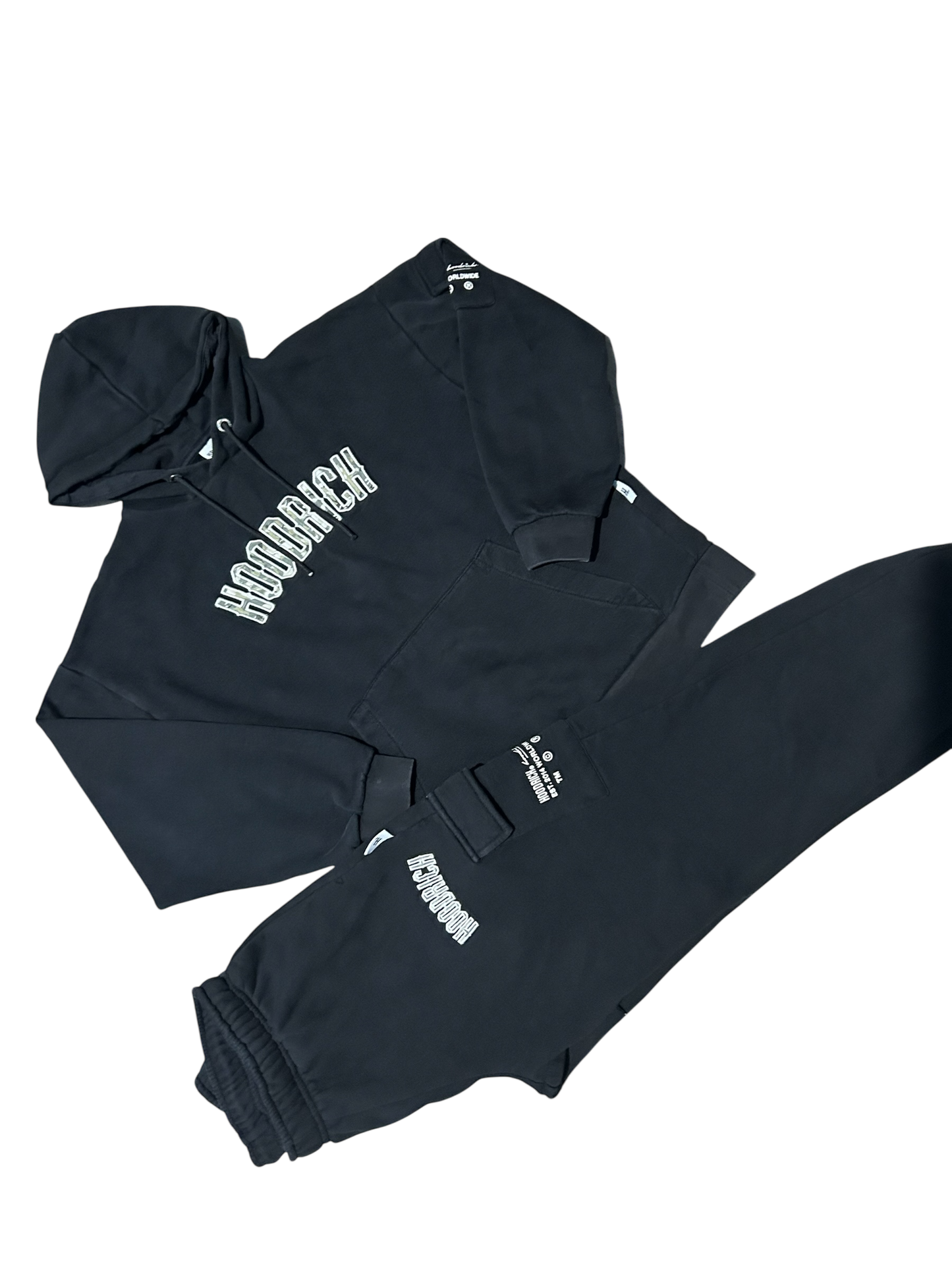 Hoodrich Black Tracksuit - Mens Small | Hoodie & Joggers Set
