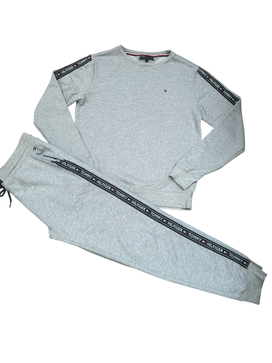 Tommy Hilfiger Grey Logo Tape Tracksuit – Men’s Medium
