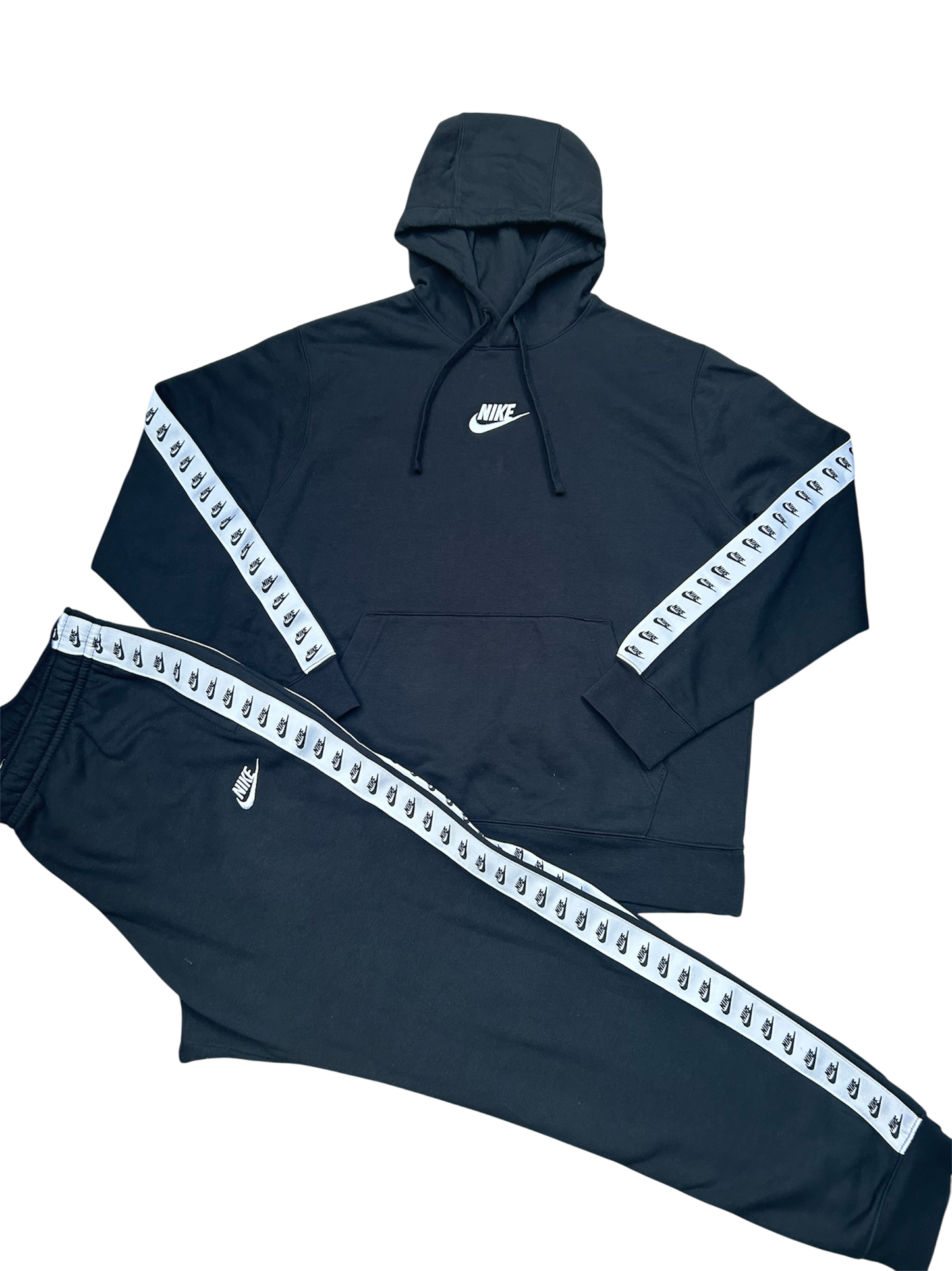 Nike Black Logo Tape Tracksuit – Men’s Large