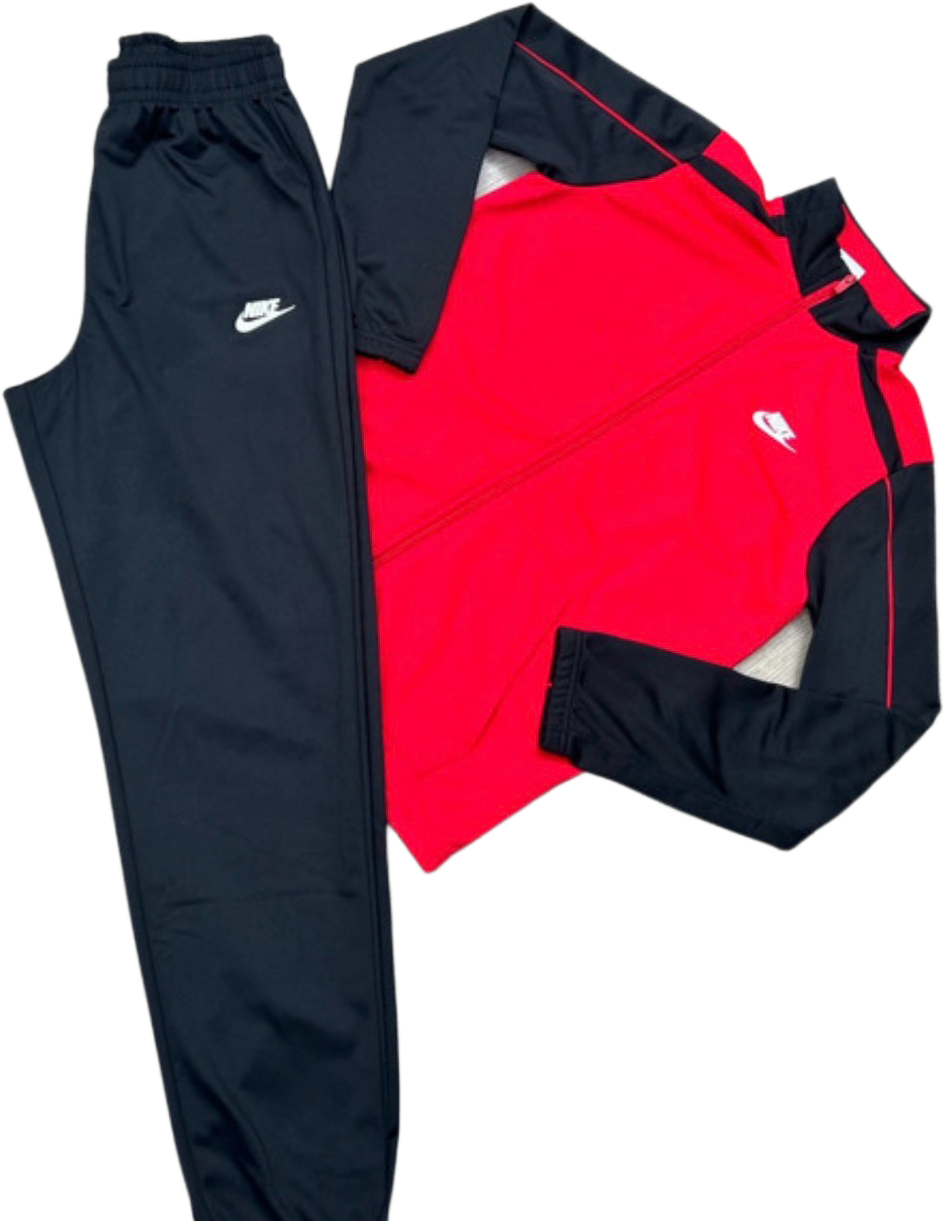 Nike black + red sports dri-fit tracksuit