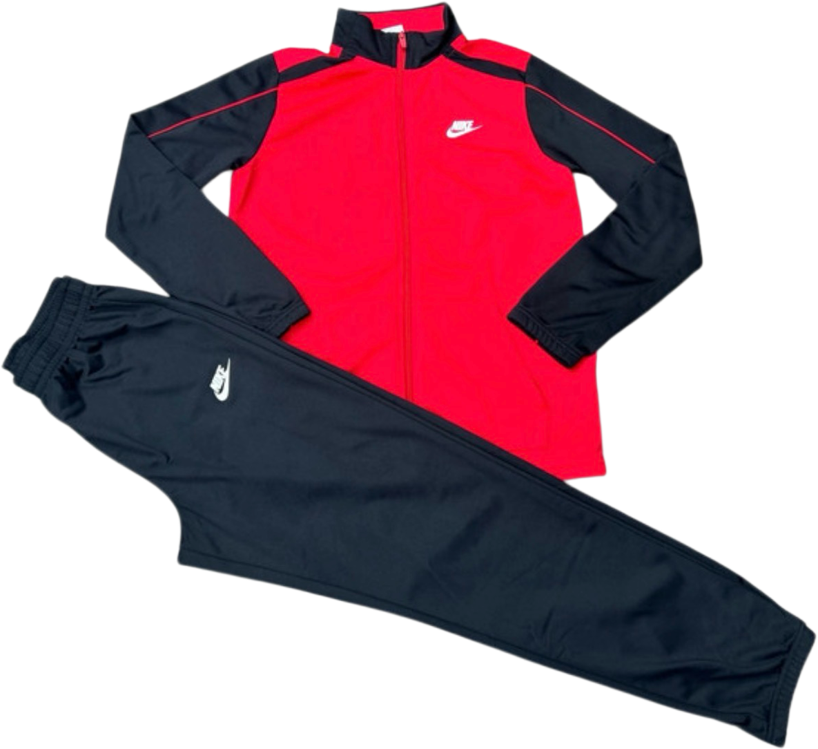 Nike black + red sports dri-fit tracksuit