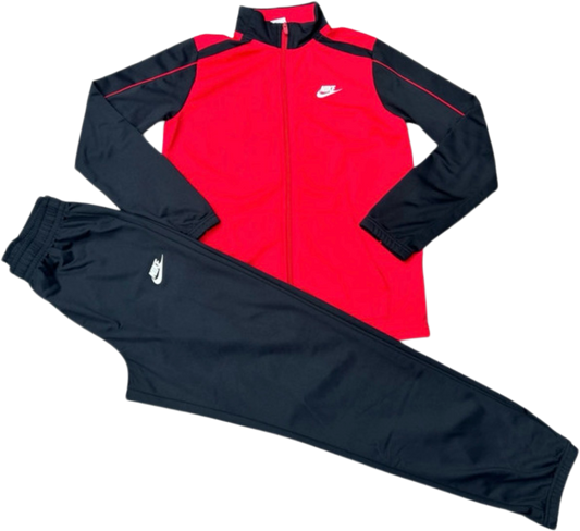 Nike black + red sports dri-fit tracksuit